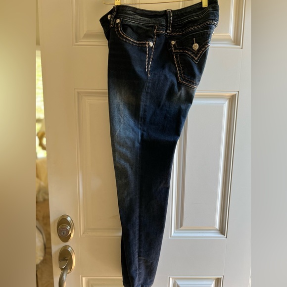 Miss me blue jeans super stretch gold thread and crystal heavy metal buttons - Picture 8 of 8